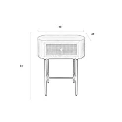 Beige Nachtkastje Met Rotan Lade -WOOOD Verkoopwinkel beige nachtkastje met rotan lade amaya bodio 08