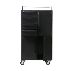 BePureHome Zwarte Kast Op Wielen -WOOOD Verkoopwinkel bepurehome black beauty zwarte kast op wielen 02