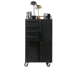 BePureHome Zwarte Kast Op Wielen -WOOOD Verkoopwinkel bepurehome black beauty zwarte kast op wielen 04