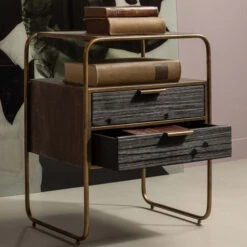 BePureHome Nachtkastje Met 2 Lades -WOOOD Verkoopwinkel bepurehome polite nachtkastje met 2 lades 03