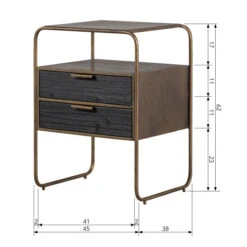 BePureHome Nachtkastje Met 2 Lades -WOOOD Verkoopwinkel bepurehome polite nachtkastje met 2 lades 08