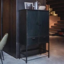 BePureHome IJzeren Wandkast Zwart -WOOOD Verkoopwinkel bepurehome wish ijzeren wandkast zwart 2