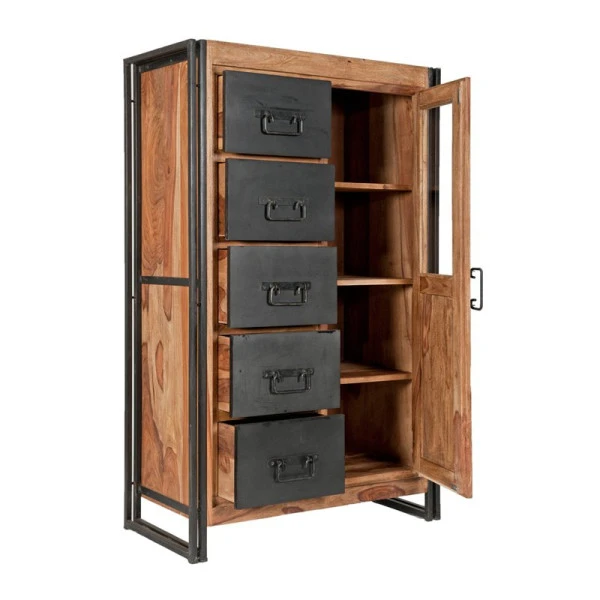 Wandkast Sheesham Hout 4 Wandkast Sheesham Hout - Afbeelding 2