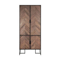 Zwarte Kast Met Visgraat Deuren -WOOOD Verkoopwinkel bergkast met een visgraat patroon dtp home criss cross 03