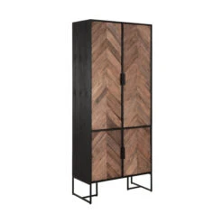 Zwarte Kast Met Visgraat Deuren -WOOOD Verkoopwinkel bergkast met een visgraat patroon dtp home criss cross 04