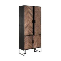 Zwarte Kast Met Visgraat Deuren -WOOOD Verkoopwinkel bergkast met een visgraat patroon dtp home criss cross 05