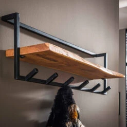 Boomstam Kapstok Acaciahout -WOOOD Verkoopwinkel boomstam kapstok acaciahout santa poca edge shelve 01 1