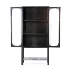 Zwarte Kast Met Ribbelglas -WOOOD Verkoopwinkel by boo eden zwarte kast met ribbelglas 04