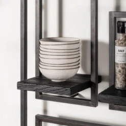Wandplank Van Zwart Teakhout -WOOOD Verkoopwinkel d bodhi shelfmate black wandplank van zwart teakhout 01 4