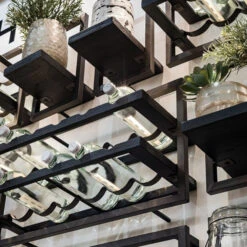 Wand Wijnrek Van Zwart Teakhout -WOOOD Verkoopwinkel d bodhi shelfmate black wandplank van zwart teakhout 02 2