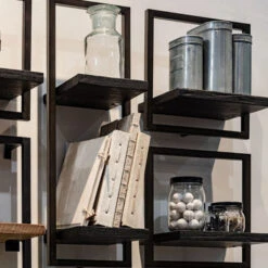 Wandplank Van Zwart Teakhout -WOOOD Verkoopwinkel d bodhi shelfmate black wandplank van zwart teakhout 03 4