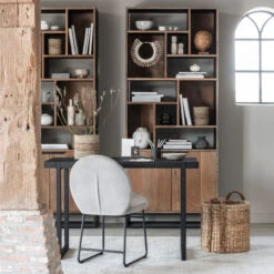 Hoge Vakkenkast Teakhout -WOOOD Verkoopwinkel dtp home cosmo hoge vakkenkast teakhout 04