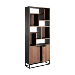 Hoge Vakkenkast Teakhout -WOOOD Verkoopwinkel dtp home cosmo hoge vakkenkast teakhout 05