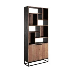 Hoge Vakkenkast Teakhout -WOOOD Verkoopwinkel dtp home cosmo hoge vakkenkast teakhout 06