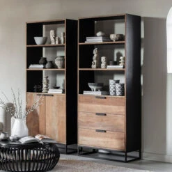 Teak Boekenkast Met Deuren -WOOOD Verkoopwinkel dtp home cosmo teak boekenkast met deuren 02