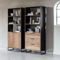 Teak Boekenkast Met Deuren -WOOOD Verkoopwinkel dtp home cosmo teak boekenkast met deuren 05