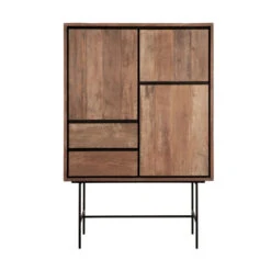 Moderne Wandkast Teakhout -WOOOD Verkoopwinkel dtp home metropole moderne wandkast teakhout 02