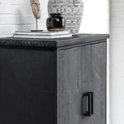 Zwarte Bergkast Teak Small 13 Zwarte Bergkast Teak Small -WOOOD Verkoopwinkel dtp home timeless black zwarte wandkast beam smal 04