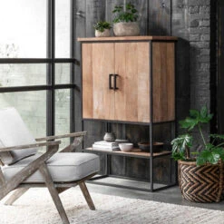 Bergkast Teakhout Small -WOOOD Verkoopwinkel dtp home timeless wandkast beam smal 06