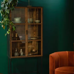 Houten Vitrinekast Industrieel -WOOOD Verkoopwinkel dutchbone berlin houten vitrinekast industrieel 02