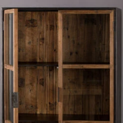 Houten Vitrinekast Industrieel -WOOOD Verkoopwinkel dutchbone berlin houten vitrinekast industrieel 07