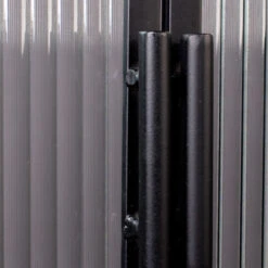 Ribbelglas Vitrinekastje Zwart -WOOOD Verkoopwinkel dutchbone boli ribbelglas vitrinekast 007