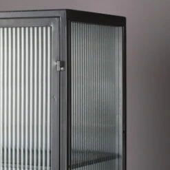 Ribbelglas Vitrinekast -WOOOD Verkoopwinkel dutchbone boli ribbelglas vitrinekast 5