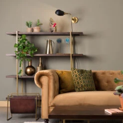 Open Wandkast Hout Messing