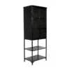 Vintage Wandkast Zwart Metaal -WOOOD Verkoopwinkel dutchbone denver hoge zwart metalen wandkast 04
