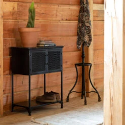 Laag Kastje Zwart Metaal -WOOOD Verkoopwinkel dutchbone denver lage zwart metalen wandkast 01