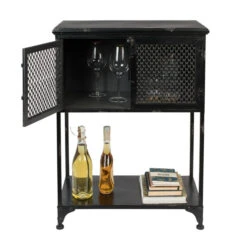 Laag Kastje Zwart Metaal -WOOOD Verkoopwinkel dutchbone denver lage zwart metalen wandkast 02