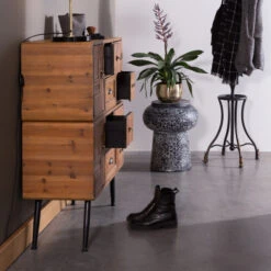 Vintage Wandkast Hout -WOOOD Verkoopwinkel dutchbone jove antieklook wandkast vurenhout 010