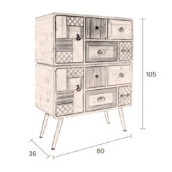Vintage Wandkast Hout -WOOOD Verkoopwinkel dutchbone jove antieklook wandkast vurenhout 011