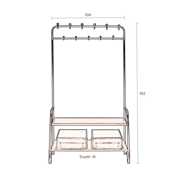 Metalen Staande Kapstok 10 Metalen Staande Kapstok - Afbeelding 8