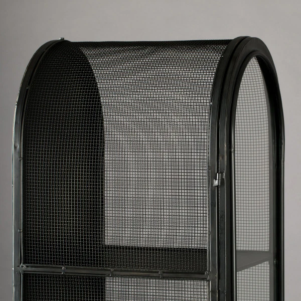 Vitrinekast Ovaal Zwart Staal 7 Vitrinekast Ovaal Zwart Staal - Afbeelding 5