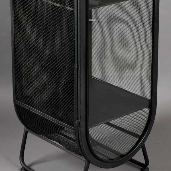 Vitrinekast Ovaal Zwart Staal 8 Vitrinekast Ovaal Zwart Staal - Afbeelding 6