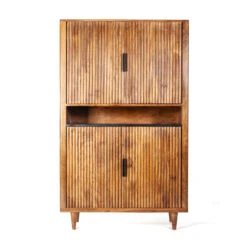 Retro Wandkast Van Mangohout -WOOOD Verkoopwinkel eleonora carter retro wandkast van mangohout 01