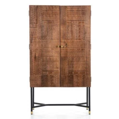 Kast Van Mangohout Met Snijwerk -WOOOD Verkoopwinkel eleonora isa kast van mangohout met snijwerk 01