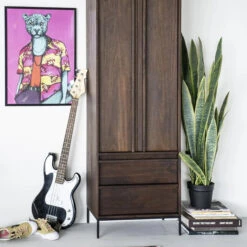 Smalle Kast Donker Mango Hout -WOOOD Verkoopwinkel eleonora jimmy smalle kast donker mango hout 02