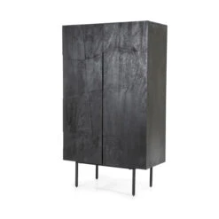 Zwarte Wandkast Mangohout -WOOOD Verkoopwinkel eleonora maya zwarte wandkast mangohout 02