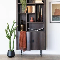 Houten Boekenkast Met Latjes -WOOOD Verkoopwinkel eleonora remi houten boekenkast met latjes 06