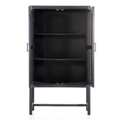 Zwarte Kast Met Rotan Webbing -WOOOD Verkoopwinkel eleonora vic zwarte kast met rotan webbing 02