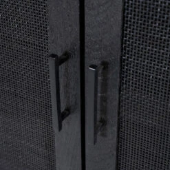 Zwarte Kast Met Rotan Webbing -WOOOD Verkoopwinkel eleonora vic zwarte kast met rotan webbing 05