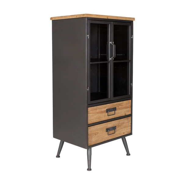 Vitrinekast Staal En Hout 5 Vitrinekast Staal En Hout - Afbeelding 3