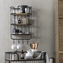 Industrieel Wandrek Met Haken -WOOOD Verkoopwinkel industrieel wandrek met haken bogor lavis 10