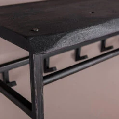 Zwarte Kapstok Boomstam Plank -WOOOD Verkoopwinkel industriele kapstok zwarte boomstam yucon santa 02 1