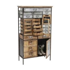 Ladekast Industrieel 7 Ladekast Industrieel -WOOOD Verkoopwinkel kare design art factory industriele wandkaast met metaal 5