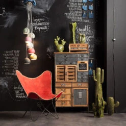 Ladekast Industrieel 9 Ladekast Industrieel -WOOOD Verkoopwinkel kare design art factory industriele wandkast met metaal 05