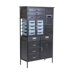 Stalen Ladekast Industrieel -WOOOD Verkoopwinkel kare design art factory industriele zwarte kast 03