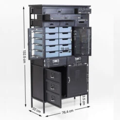 Stalen Ladekast Industrieel -WOOOD Verkoopwinkel kare design art factory industriele zwarte kast 10